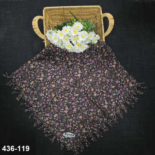 Desenli Sökme Boncuklu Eşarp 436-119