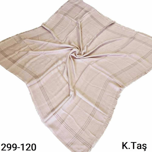Sim Şeritli Balık Sırtı Pamuk Eşarp (taş) 299-120