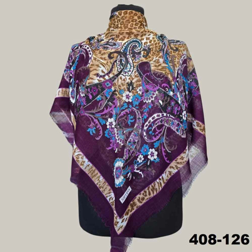 Etnik Desenli Flamlı Kotton Eşarp 408-126