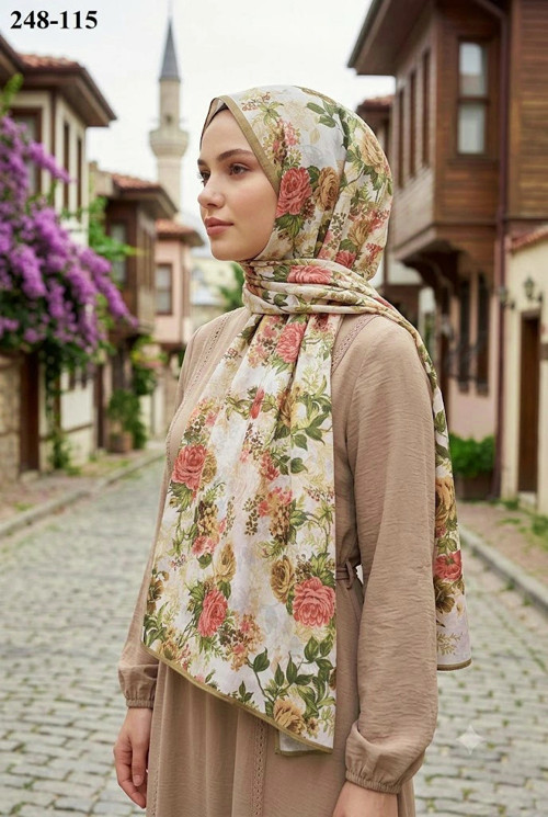 Fransız İpeği Şal (Yağ Yeşili) 248-115