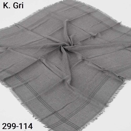 Sim Şeritli Balık Sırtı Pamuk Eşarp (k.gri) 299-114