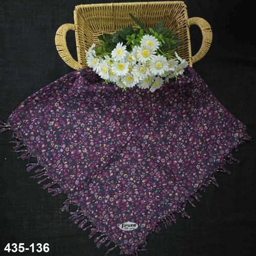 Desenli Sökme Boncuklu Eşarp 435-136