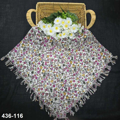 Desenli Sökme Boncuklu Eşarp 436-116
