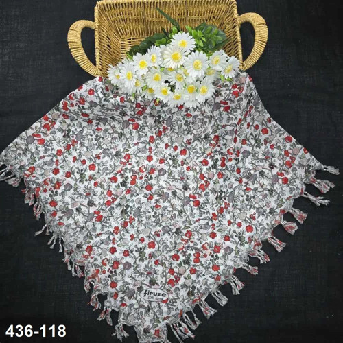 Desenli Sökme Boncuklu Eşarp 436-118