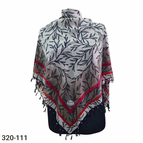 Desenli Sökme Boncuklu Eşarp 320-111