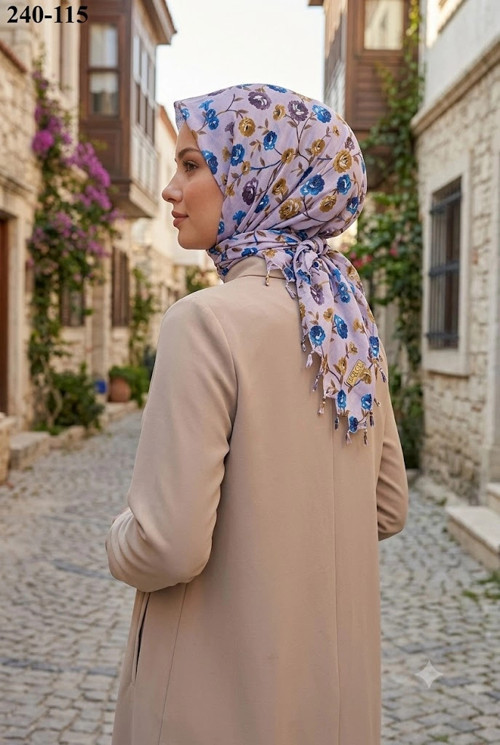 Life Desenli Sökme Boncuklu Eşarp 240-115