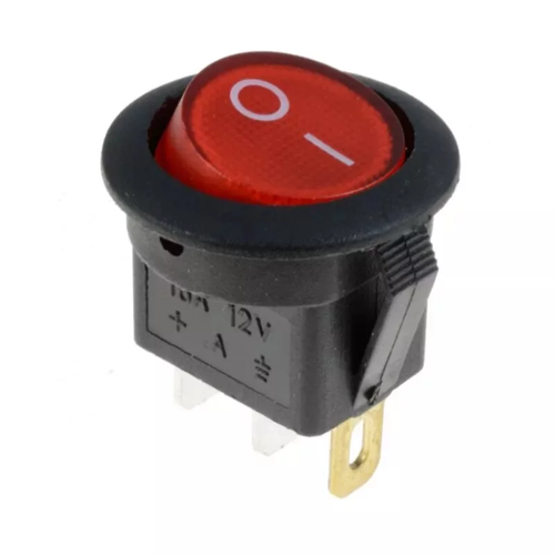 Yuvarlak Işıklı Anahtar ON-OFF 3P 12VOLT -20A (IC-131A) 10 Adet