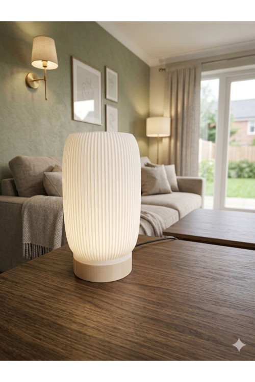 3D DESIGN Modern Tasarımlı Şık Abajur Dekoratif Masa Lambası Salon ve Ofis Aydınlatma