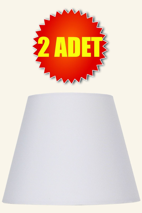 Beyaz Konik Lambader Başlığı 2 Adet Kumaş çap 35 cm LB831