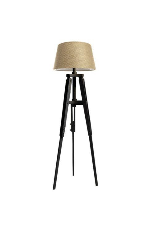 Piega Tripod Lambader Abajur Avize Aydınlatma Ahşap Siyah Ağaç Country Dekor Lamba Aplik Masif Doğal