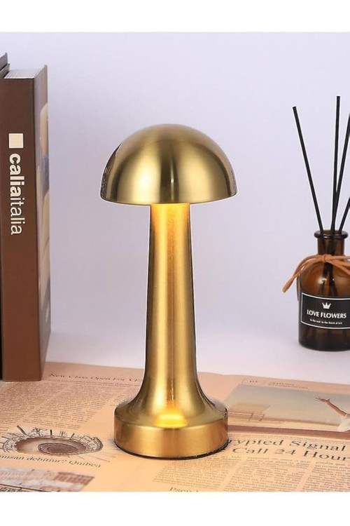 LİZBON GOLD DOKUNMATİK DIMMERLI ŞARJLI MASA LAMBASI 3 RENK YANMA MODU