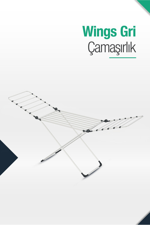 Wings Kalın Borulu Kanatlı Kurutmalık-gri