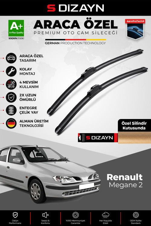 Renault Megane 1 Ön Cam Silecek Seti 1996-2002 Premium Araca Özel 55-50 Cm A+ Kalite