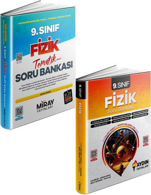 Aydın + Miray 2027 9. Sınıf Fizik Soru Bankası Seti 2 Kitap Maarif Model