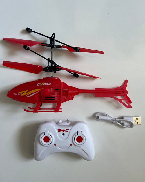 Uzaktan Kumandalı Helikopter 18 Cm Kırmızı Renkli