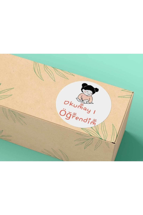 Karışık Okumayı Öğrendim Etiketi Ilkokul 1.sınıf Mat Yuvarlak Sticker 4 Cm (100 ADET)