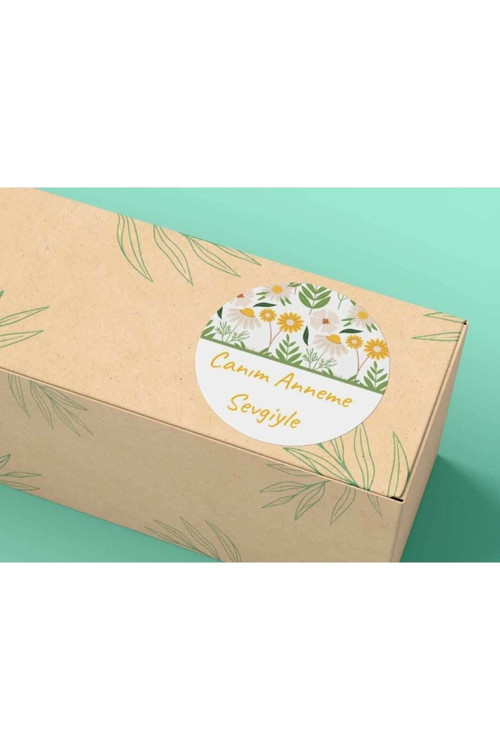 Canım Anneme Sevgiyle Etiketi Anneler Günü Mat Sticker Adesivi 4 Cm (100 Adet)