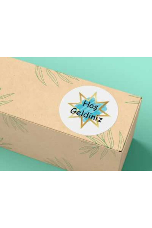 Hoş Geldiniz Etiketi Mat Yuvarlak Sticker Welcome 4 Cm (40 ADET)