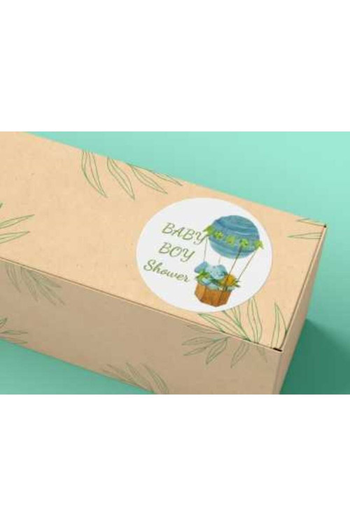 Baby Boy Shower Partisi Sticker Mat Etiket Baby Shower Serisi 4 Cm (40 Adet)