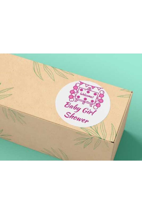Kız Bebek Partisi Sticker Baby Gırl Mat Etiket Baby Shower Serisi 4 Cm (40 Adet)