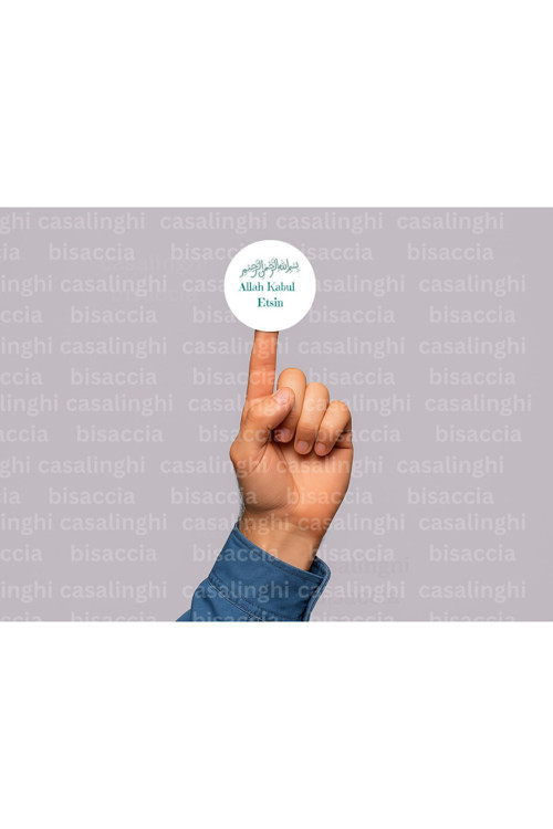 Allah Kabul Etsin Etiketi Hediyelik Sticker Kabe Mekke Mevlid Yuvarlak Mat Çıkartma 4 Cm (45 Adet)