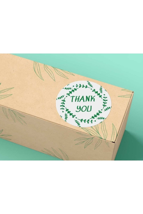 Yeşil Thank You Mat Etiket Nazik Çelenk Dönmeler Verde Foglie Yapraklar 4 Cm - 40 Adet