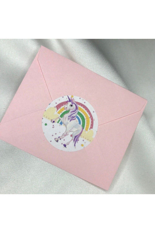 Unicorn Sticker Gökkuşağı Rainbow Hero Kids Tek Boynuzlu At Çocuk Etiketi 4 Cm 100 Adet