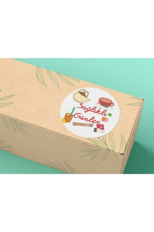 Sağlıklı Günler Etiketi Yuvarlak Mat Stıcker 4 Cm (100 Adet)