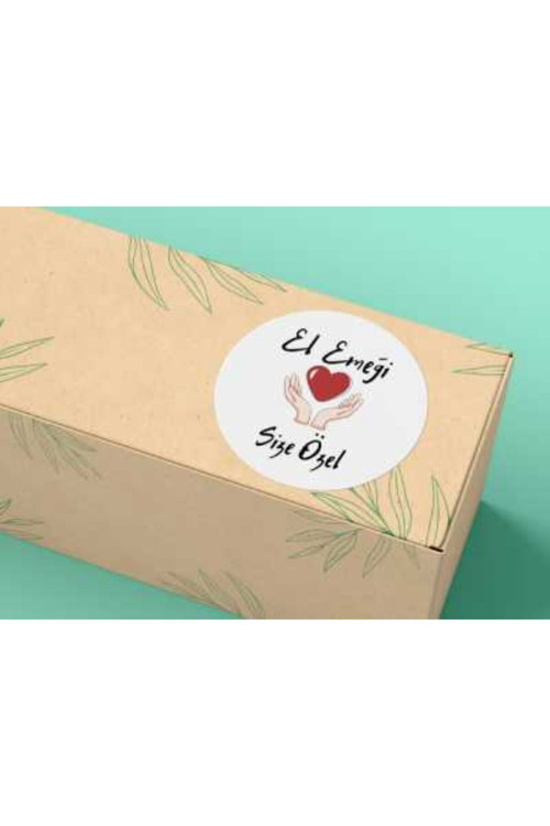 Size Özel El Emeği Hand Made Etiketi Yuvarlak Mat Sticker 4 Cm (40 ADET)