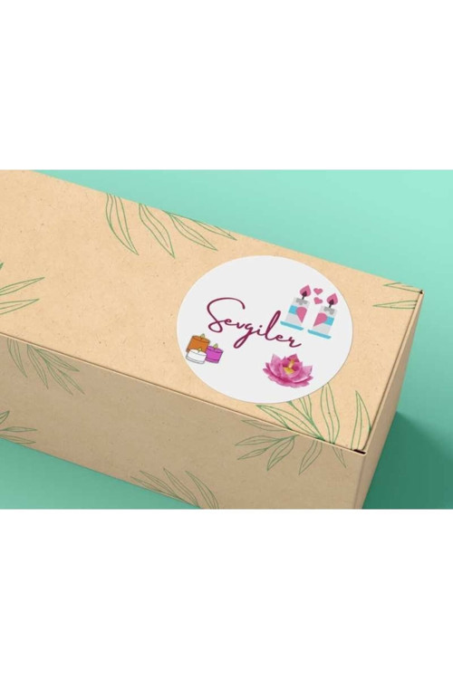 Mum Resimli Etiket Sevgiler Yuvarlak Mat Sticker 4 Cm (40 ADET)