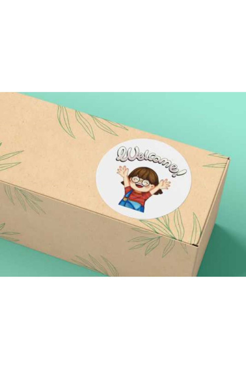 Welcome Labels Hoş Geldiniz Etiketi Mat Yuvarlak Sticker Welcome To Our Opening 4 Cm (40 ADET)