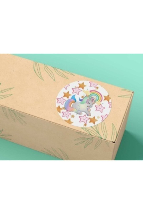 Unicorn Etiketi Gökkuşağı Sevimli At Cute Mat Etiket Çocuk Bebek 3 Cm - 40 Adet