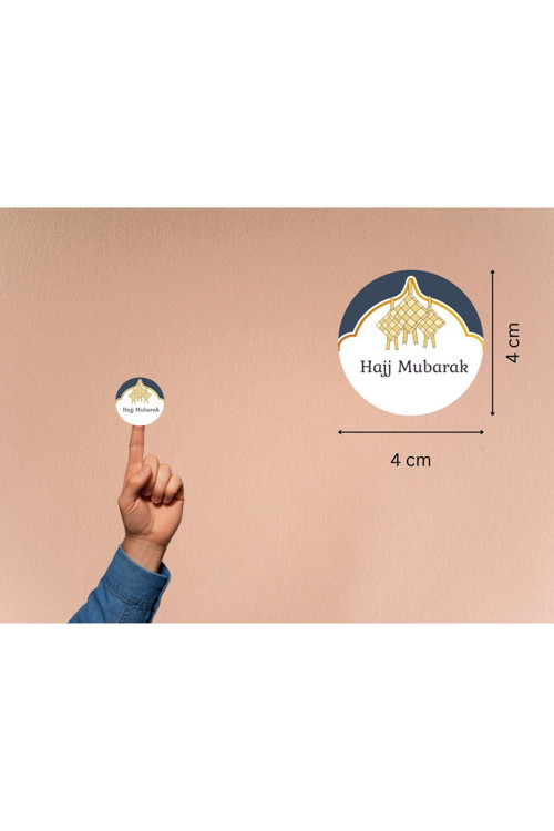 Hajj Mubarak Etiketi Hediye Sticker Gift Umre Hajj Yuvarlak Mat Çıkartma 4 Cm (40 ADET)