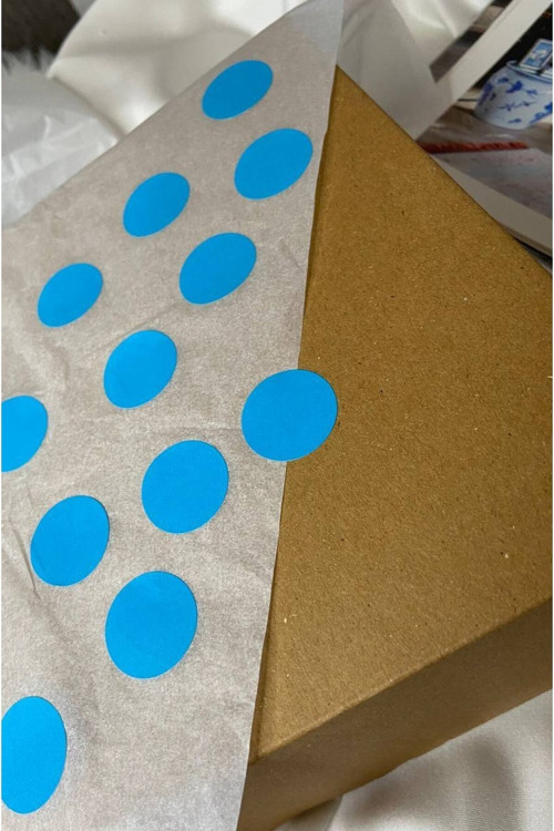 3 Cm 50 Adet Mavi Puantiye Yuvarlak Boş Etiket Writable Labels Blank Işaret Küçük Sticker