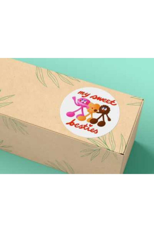 My Sweet Besties Yazılı Etiket Love Sticker Yuvarlak Mat Çıkartma 4 Cm (40 ADET)