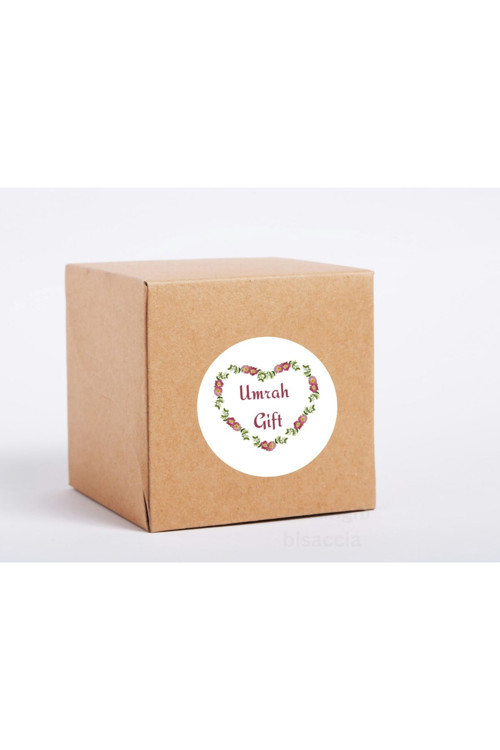 İngilizce Umre Hediyesi Etiketi Umrah Gift Sticker Umre Hajj Kabe Hac Süslemeleri 4 Cm (90 ADET)