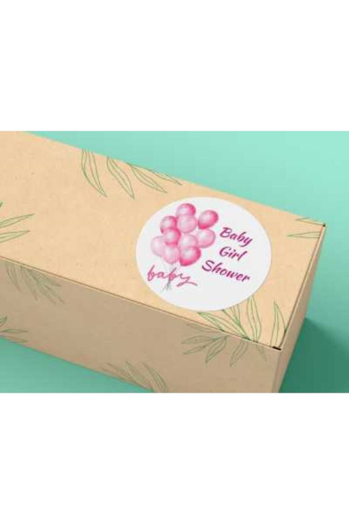 Baby Gırl Shower Partisi Pınk Sticker Mat Etiket Baby Shower Serisi 4 Cm (40 Adet)