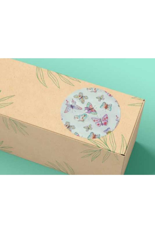 Renkli Kelebekler Sticker Mat Etiket Baby Shower Serisi 4 Cm (40 Adet)
