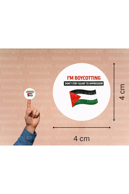 İngilizce Boykot Etiketi Boycotting Yuvarlak Mat Sticker 4 Cm (45 Adet)