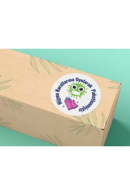 Hijyen Kurallarına Uyularak Paketlenmiştir Etiket Yuvarlak Mat Stıcker Hijyen Serisi 4 Cm (40 ADET)