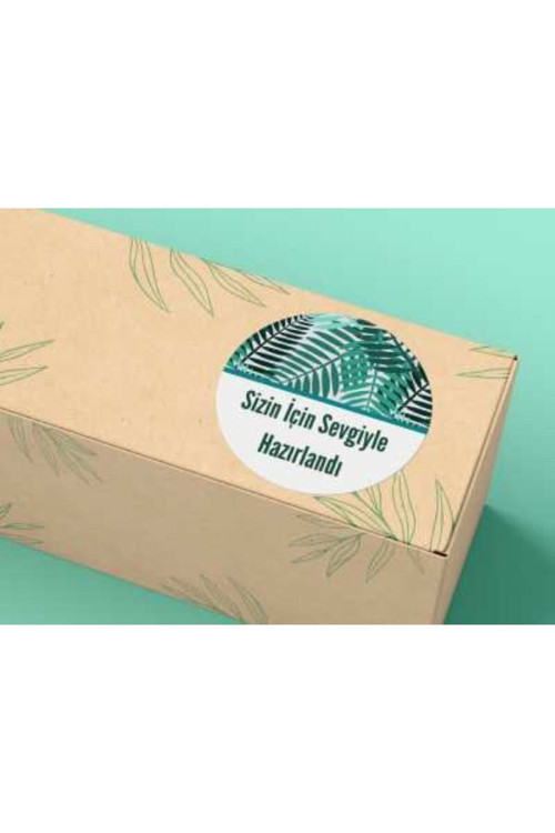 Desenli Sizin Için Sevgiyle Hazırlandı Etiketi Yuvarlak Mat Stıcker 4 Cm (40 ADET)