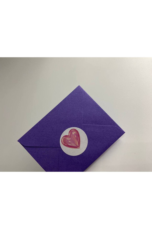 Pembe Minik Kalp Etiketi Yuvarlak Mat Çıkartma Pink Round Sticker 3 Cm (95 Adet)