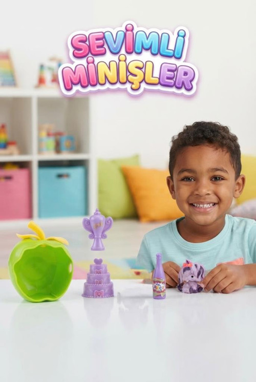 Sevimli Minişler Kaleme Takılabilir Köpek Figürlü Işıklı Elma Yuvalı Eğlenceli Pet Shop Oyun Seti