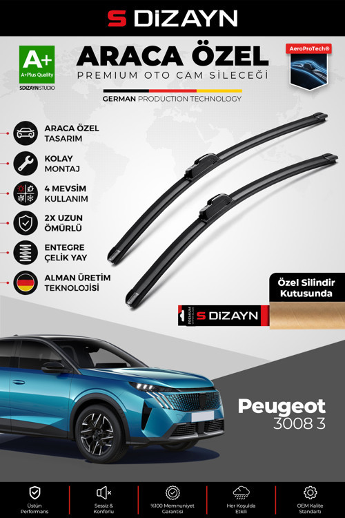 Peugeot 3008 3 Ön Cam Silecek Seti 2023 Üzeri Premium Araca Özel 70-40 Cm A+ Kalite