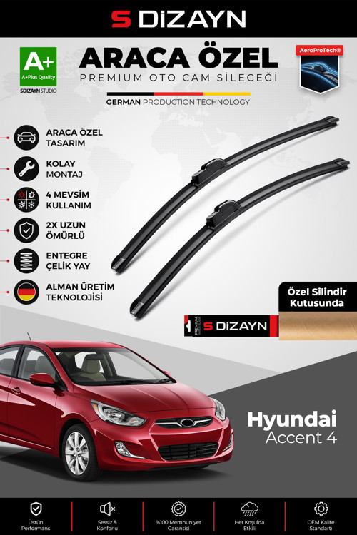 Hyundai Accent Ön Cam Silecek Seti 2010-2018 Premium Araca Özel 65-40 Cm A+ Kalite