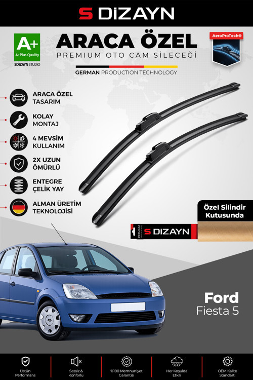 Ford Fiesta Ön Cam Silecek Seti 2001-2008 Premium Araca Özel 55-40 Cm A+ Kalite