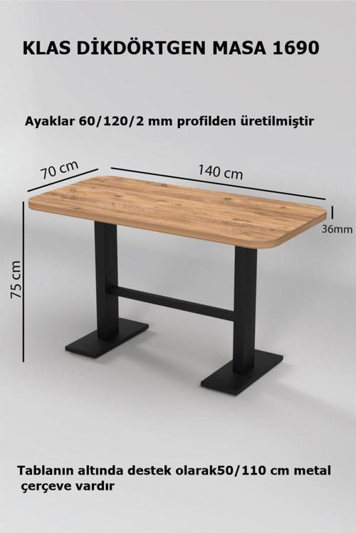 Klas 70 x 140 Yemek Masası, Mutfak Masası, Kafe Masası 1690