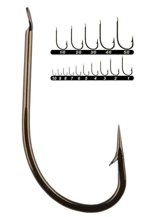 1405 Kısa Pala Dövme Çapraz Olta İğnesi 100lü Kutu Bronz - Standart, 5