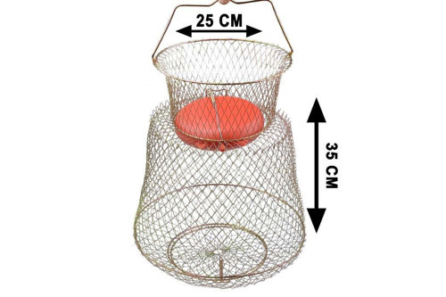 Şamandralı Tel Livar Balık Sepeti 12mm Göz - Standart, 25X35 CM