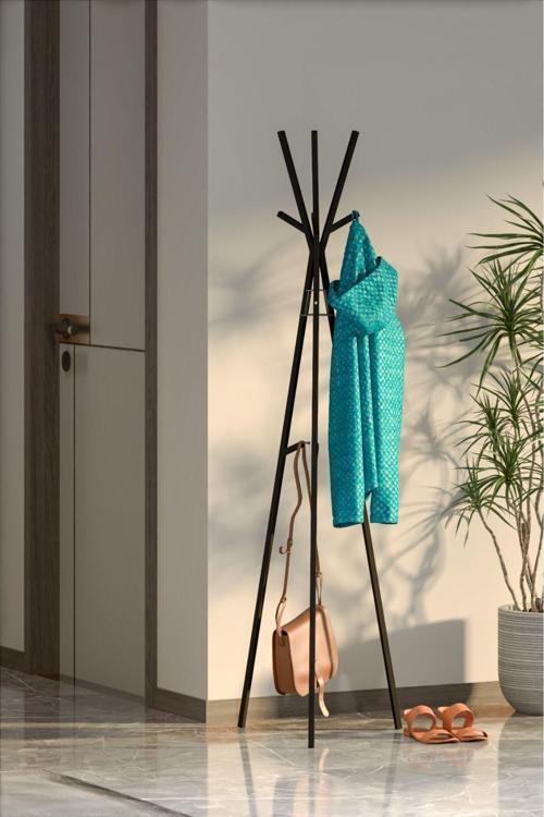 Zambak Askı, 3 Ayaklı Askı, Portmanto Askılık Siyah 2046S